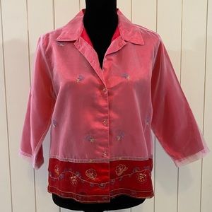 Embroidered button up blouse